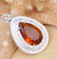 Pendentif Goutte d'eau Citrine Br&eacute;silienne