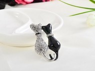 Broche Duo de Chats Cristaux
