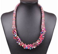 Collier Tressé Suspendu Multicolore