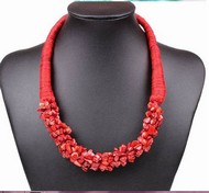 Collier Tressé Rouge