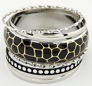 Bracelet Léopard Noir & Argent