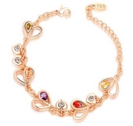 Bracelet Coeur Swarovski Elements Multicolors