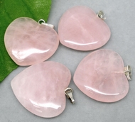 Pendentif Coeur Quartz Rose