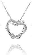 Chaîne & Pendentif Coeur Argenté Swarovski Elements