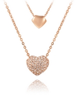 Chaîne & Pendentifs Coeurs Swarovski Elements