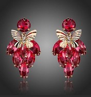 Boucle d'Oreille Papillon sur Grappe