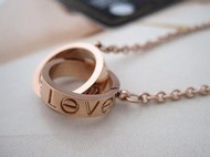 collier double anneau Love