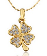Chaine Figaro  Dorée & Trèfle Strass