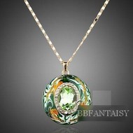 Chaîne serpent & Médaillon Swarovski & Cristal