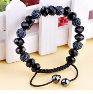 Bracelet Shamballa & Cristal noir