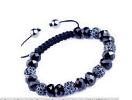 Bracelet Shamballa & Cristal noir