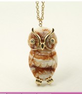 sautoir & pendentif hibou résine