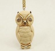 sautoir & pendentif hibou r&eacute;sine