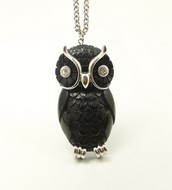sautoir & pendentif hibou résine