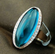 Bague Plaqué Or rose Pierre Synthétique