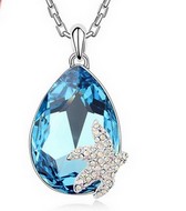 Cha&icirc;ne & Pendentif Goutte d'Eau Swarovski