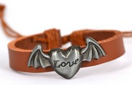 Bracelet Lanière Coeur Ailé love