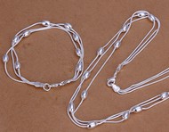Ensemble Collier & Bracelet Grain de Blé Argent