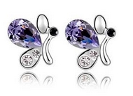 Clous d'Oreilles Demi Papillon Violet