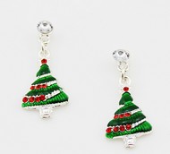 Pendant d'Oreille Sapin de Noël avec Guirlande
