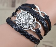 Bracelet Tresse Lacet Motif Tete de loup