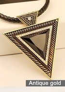 Collier Vintage Pendentif Triangle Gold Antique