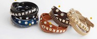 Bracelet Lanière  Cristaux Clous