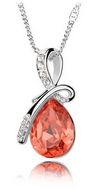 Chaîne & Pendentif Goutte d'eau Rouge Swarovski
