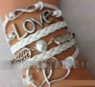 Bracelet Blanc Amour Infini Silver