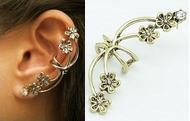 Clou d'Oreille et Serre Oreille Fleurs & Strass