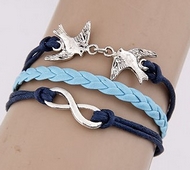 Bracelet Bleu Colombes Infini