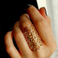 Bague ajustable Fleurs Dorée