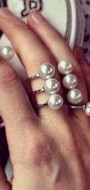 Bague  OuverteTriple Anneaux 6 Perles