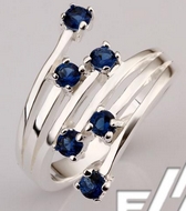 Bague Tiges à Cristaux Autrichiens Bleus T54