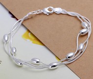 Ensemble Collier & Bracelet Grain de Bl&eacute; Argent