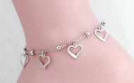 Bracelet Cheville Breloque Gros Cœur Argenté