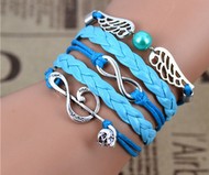 Bracelet tresse lacet  motif clef de sol infini