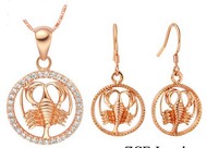 Ensemble Pendentif & Pendant d'Oreille Signe Capricorne