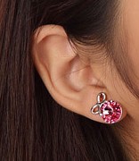 Clou d'Oreille Boule de Noël Cristal Autrichien