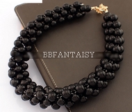 Collier Multiples Perles Noires