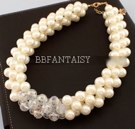 Collier Multiples Perles Blanches