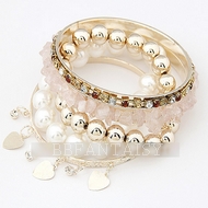 Bracelets Pierres Roses & Perles