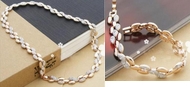 Ensemble Collier & Bracelet Doré avec Christaux Autrichiens
