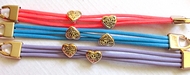 Bracelet Liens Colorés & 2 Coeurs