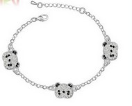 bracelet chaine motif panda cristaux