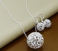 Ensemble Collier & P.O Argenté Filigrane