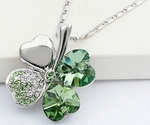 Chaîne & Pendentif Trèfle Quatre Feuilles LightGreen