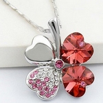 Chaîne & Pendentif Trèfle Quatre Feuilles Red