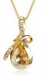 Chaîne & Pendentif Goutte d'eau Jaune Swarovski