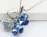 Chaîne & Pendentif Trèfle Quatre Feuilles LightBlue